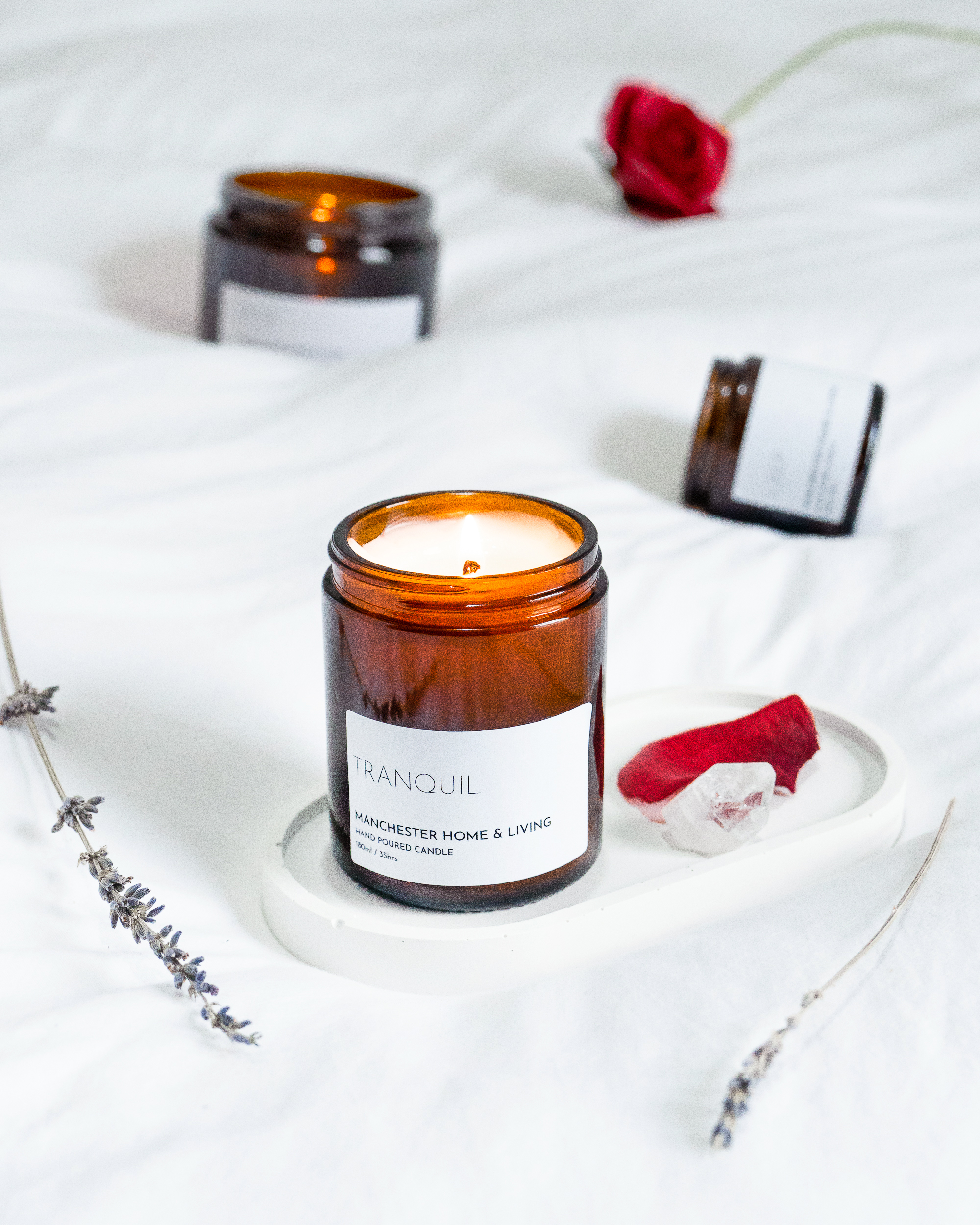 TRANQUIL Rose & Patchouli Aromatherapy Candle